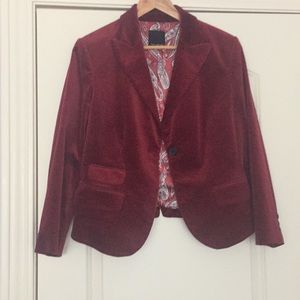 The Limited Red Velour Blazer